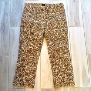 J. Crew Brown and White Patterned Capris